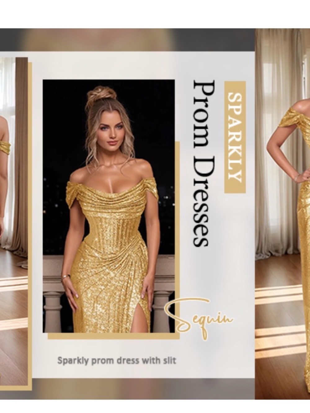 Witness of Love Rose Gold Sequin Formal Gown – Size Large (Fits US 10-12) - Picture 4 of 12